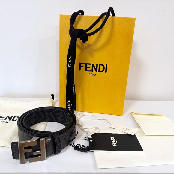 *SOLD* Fendi Squared FF Monogram Reversible Belt *Authentic* - Picture 1 of 10